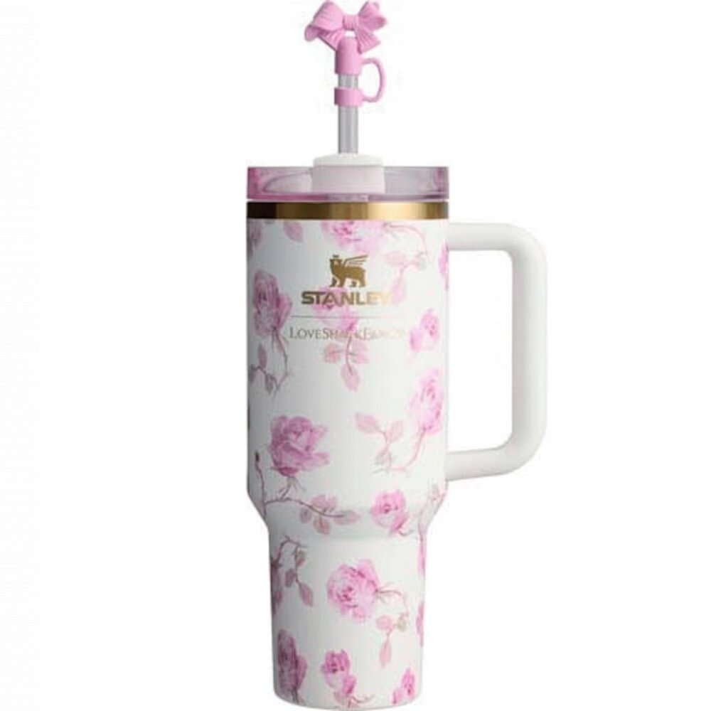 Stanley1913 LoveShackFancy Flowstate Quencher H20.0 40oz Tumbler Ribbon Rose